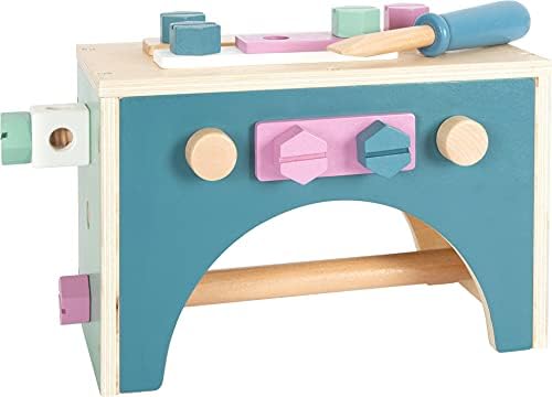 small foot Werkzeugkasten 2 in 1 "Nordic", Rollenspielzeug ab 3 Jahren, mit Kinderwerkzeugen aus Hol