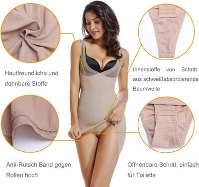 Joyshaper Damen Spitzen Unterkleider Taillenmieder Miederkleider Full Slip Figurformende Miederbody