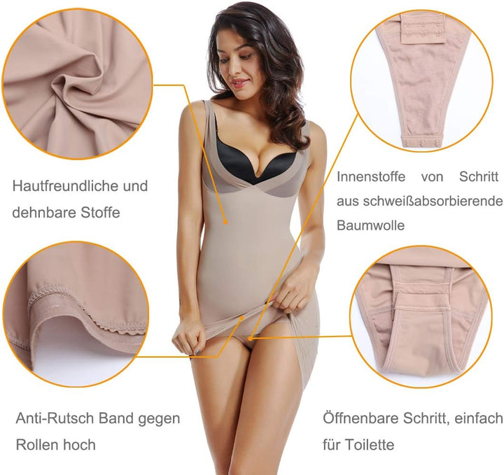 Joyshaper Miederkleider für Damen Figurformende Miederkleid Bruststützung Unterkleid mit Träger, #2