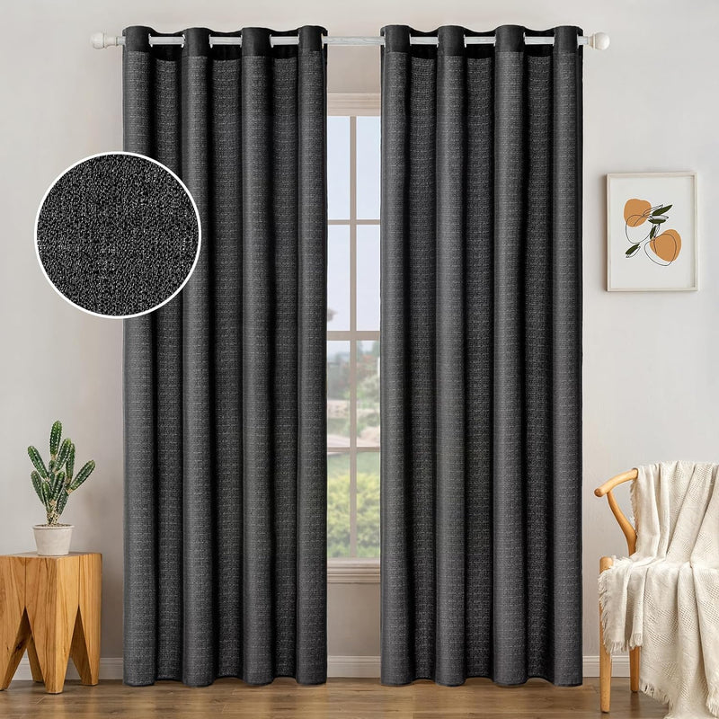 MIULEE 2er Set Voile Vorhang Sheer Leinenvorhang mit Ösen Transparente Unregelmässige Textur Gardine