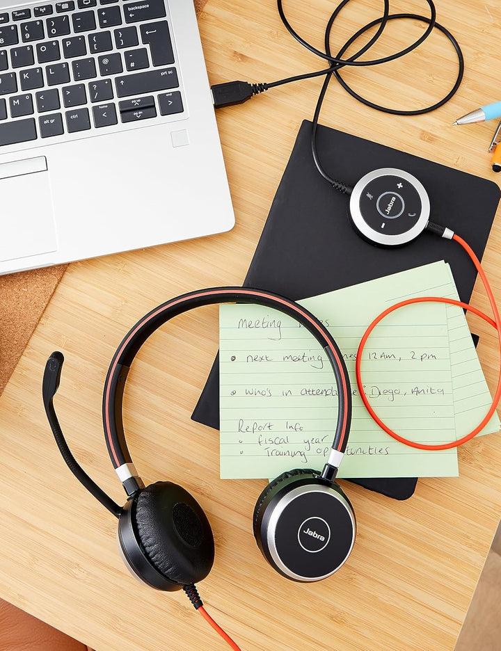 Jabra Evolve 40 UC Stereo Headset – Unified Communications Kopfhörer für VoIP Softphone mit passivem