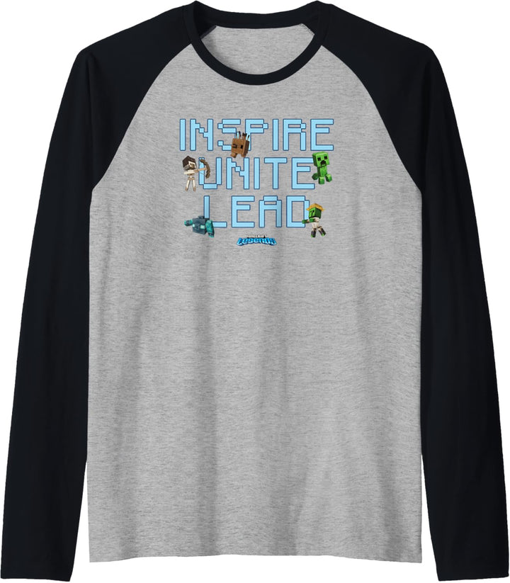 Minecraft Legends Inspire Unite Lead Quote Raglan