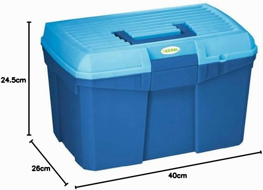 Covalliero Putzbox Siena, marine/hellblau, 40x26x24,5cm, Kunststoff, mit herausnehmbarem Einsatz, mi