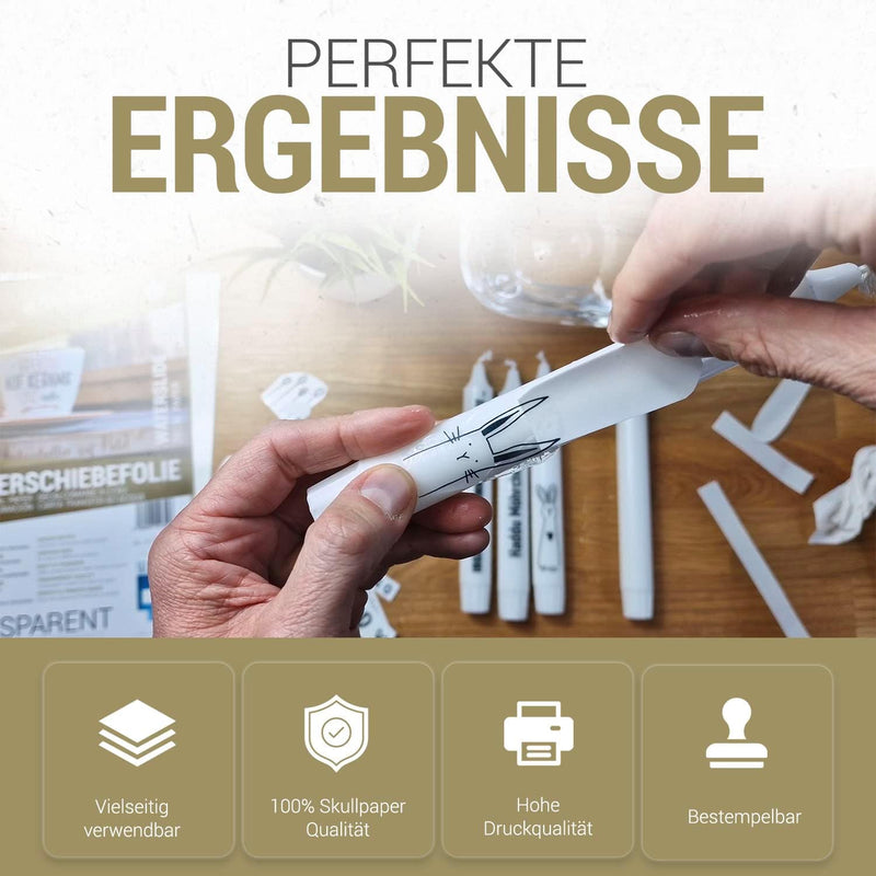 SKULLPAPER® Wasserschiebefolie TRANSPARENT für Laserdrucker - hauchdünn DIY Decal Abziehbild - Nasss