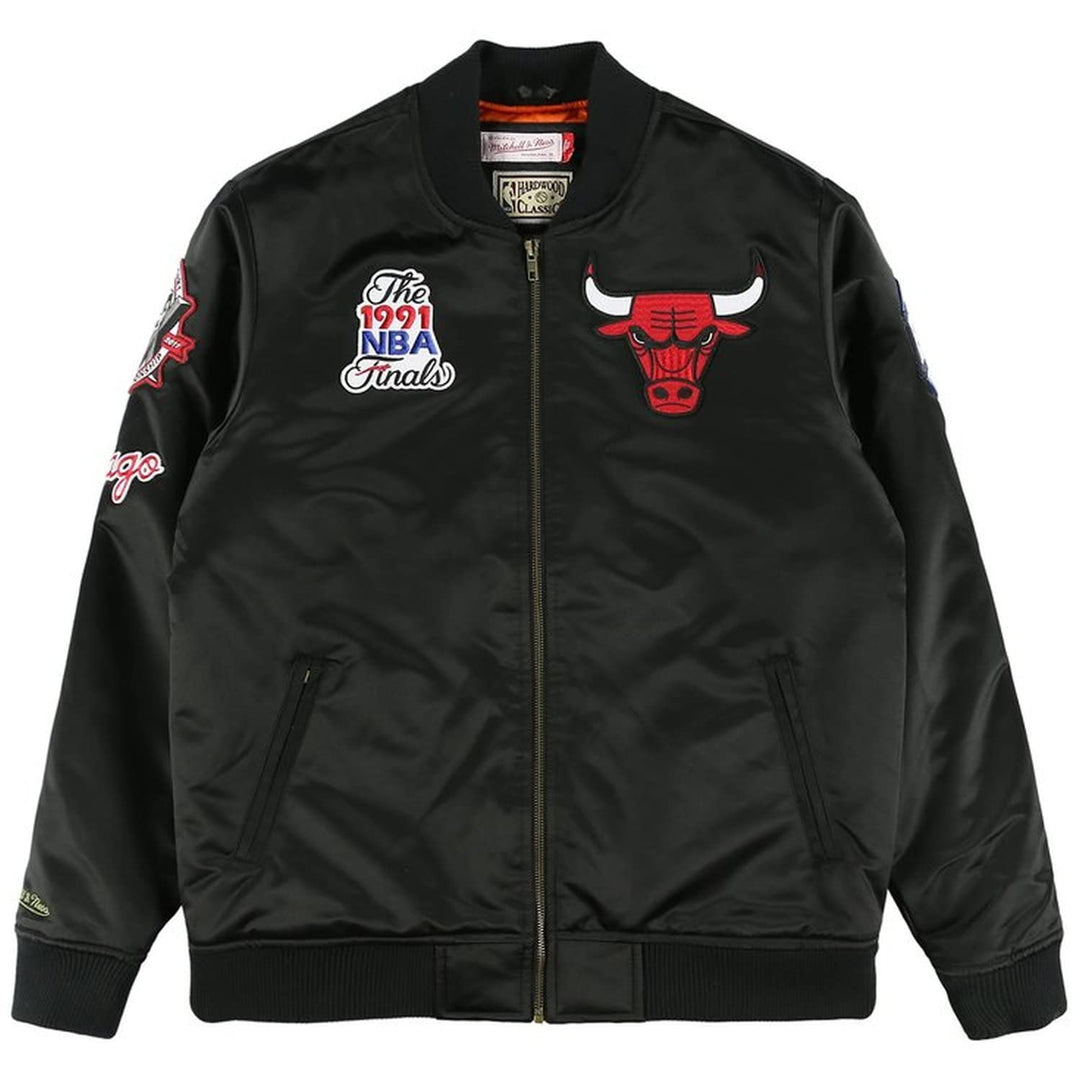 Mitchell & Ness M&N Satin Bomber Jacke - Flight Chicago Bulls schwarz M Schwarz, M Schwarz