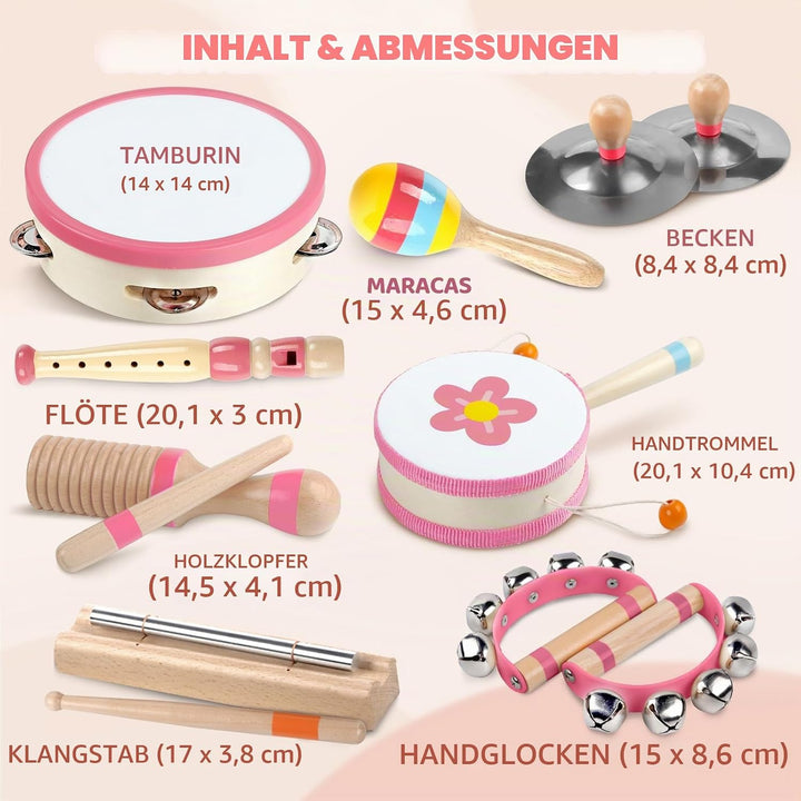 Musikinstrumente für Babys – Montessori-Musikspielzeug für Kleinkinder, Schlaginstrumenten-Set aus H