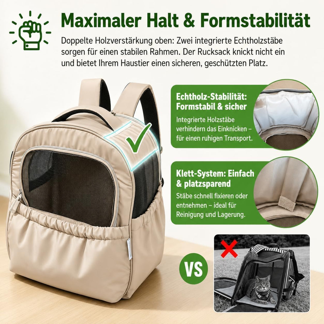 KatzenRucksack HundeRucksack für Kleine Haustiere bis 5 kg - Atmungsaktive & Faltbare Hundetasche, T