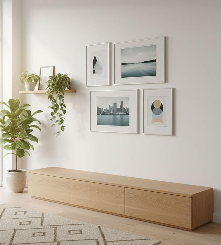 IDEAL TREND 2er 3er 5er Pack Photo Style Set Bilderrahmen Wanddeko Collage Poster Kunststoff Rahmen: