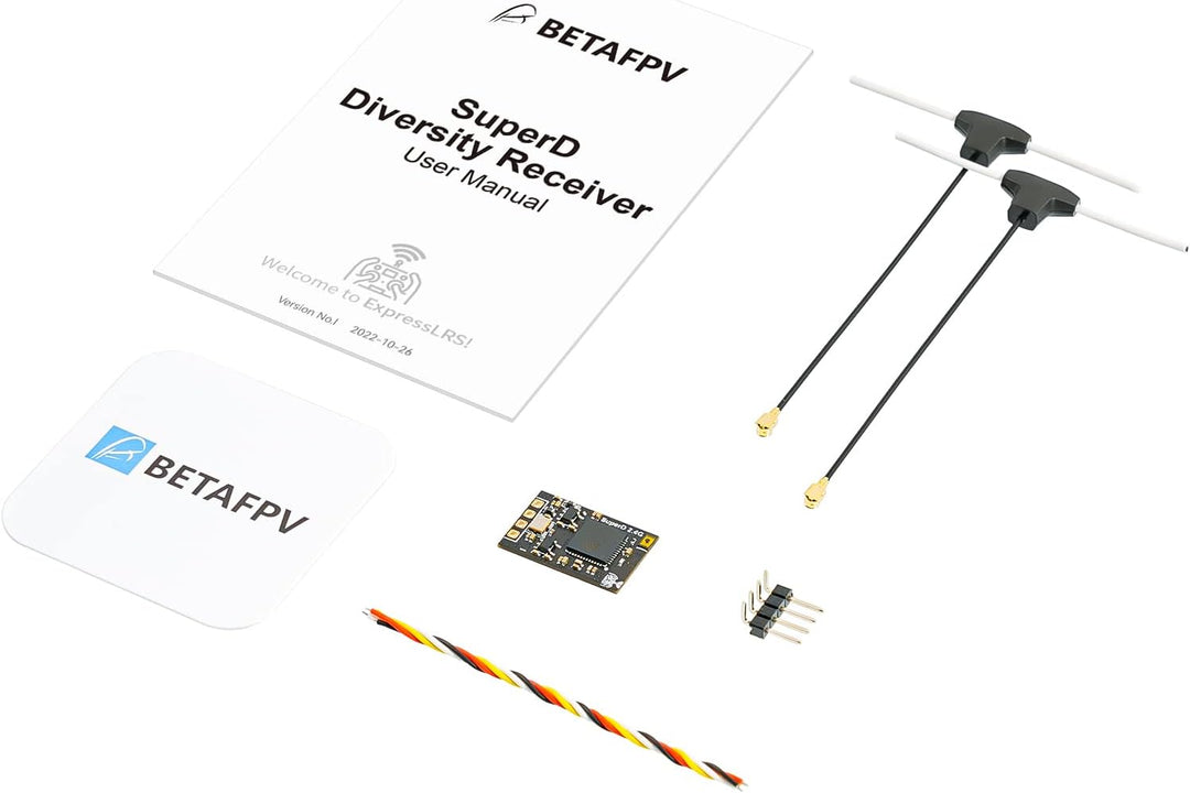 BETAFPV SuperD ELRS Diversity Receiver with Dual Receiver Chains 2 Antennas TXCO Tech Support CRSF P