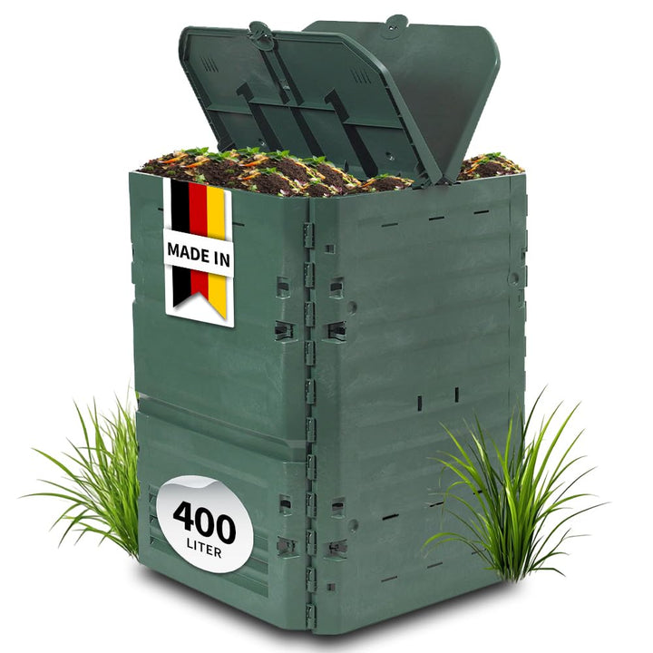 GARANTIA Thermo-King Komposter 400 Liter grün - Komposter Garten, Schnellkomposter, Abfall & Recycli