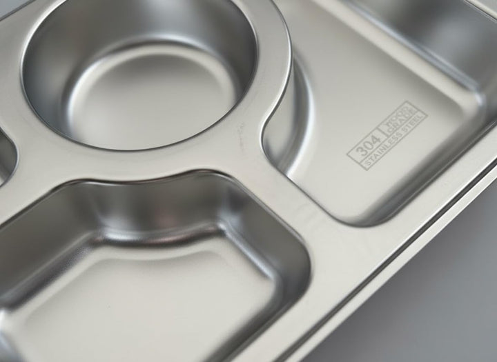 Brotdose Metall mit Trennfächern - Frühstückbox und Essensbox aus Edelstahl 304 1000 ml für Schule,