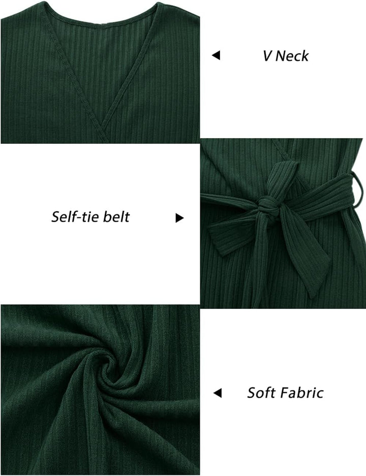 Newshows Strickkleid Damen Herbstkleid V Ausschnitt Pulloverkleid Winterkleid Kleid mit Taschen für