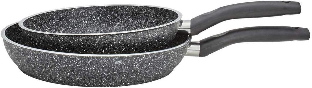 KHG Pfannenset 2-teilig aus Aluminium Ø 24 und 28 cm | ILAG-Antihaftbeschichtung, Induktion, stapelb