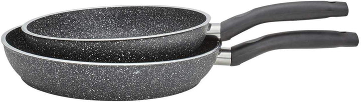 KHG Pfannenset 2-teilig aus Aluminium Ø 24 und 28 cm | ILAG-Antihaftbeschichtung, Induktion, stapelb