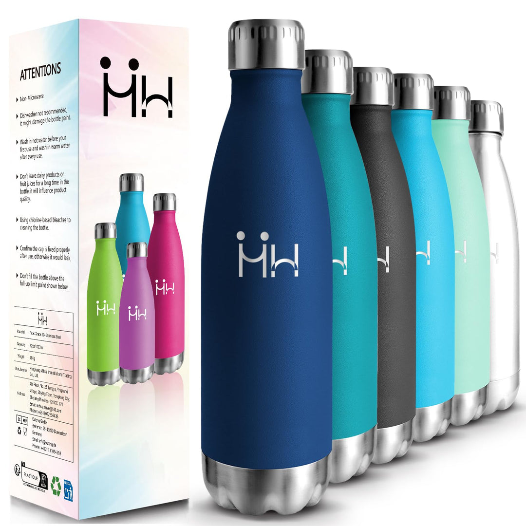 HoneyHolly Trinkflasche Edelstahl - 750ml - Thermosflasche, BPA-Frei, Trinkflaschen Sport - Auslaufs