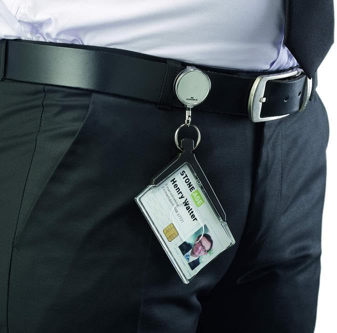 Durable Pass-Halter De-Luxe mit Chrom-Jojo, 10 Stück, 830758 Für 1 Karte Jojo, Für 1 Karte Jojo