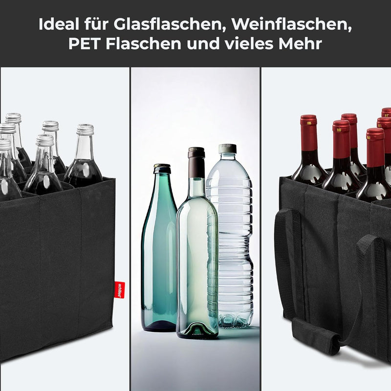 achilles Flaschentasche, Bottle Bag für 12 x 1,5 Liter Flaschen, Bottlebag, Tragetasche mit Trennwän