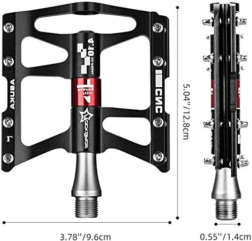 ROCKBROS Fahrrad Pedale 9/16" MTB BMX Rennrad 4 Sealed Bearings CNC Eloxiert Mit Abgedichtete Lager