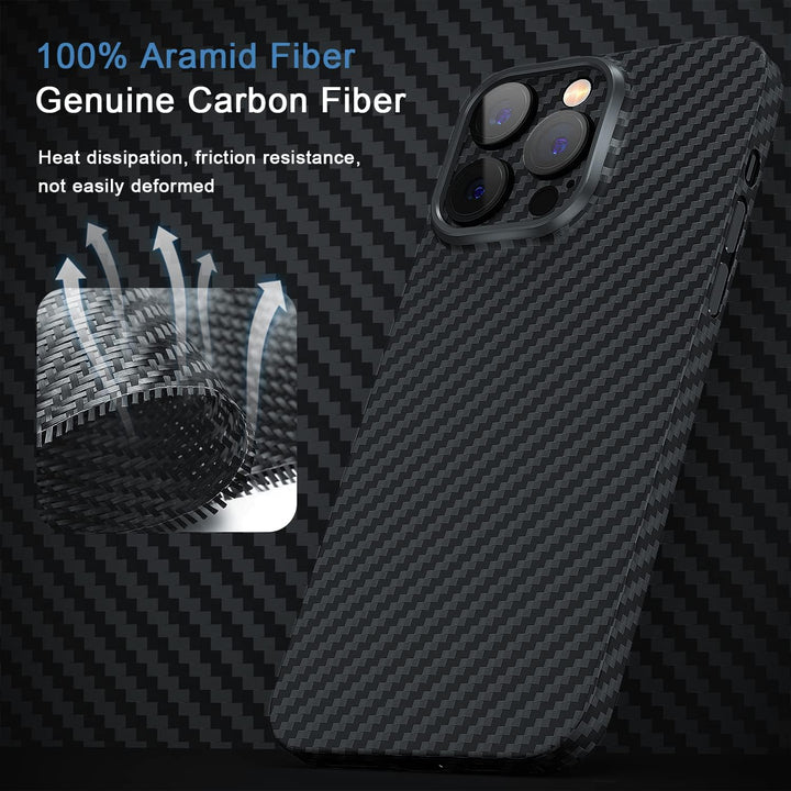 memumi Carbon Hülle für iPhone 14 Pro, 0,5 mm Superdünne, Hülle aus echter Aramidfaser [100% Aramidf