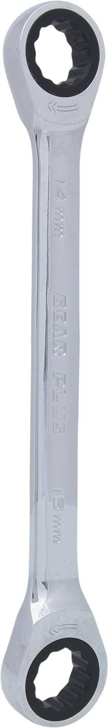 KS Tools 503.4505 GEARplus Doppel-Ratschenringschlüssel, 14x15mm, 14x15mm