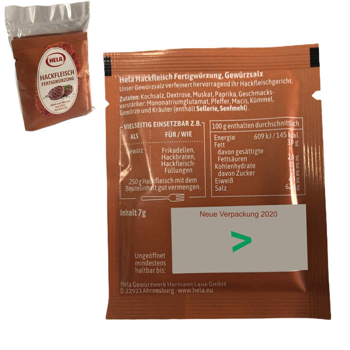 Hela Hackfleisch Fertigwürzung (10 Sets, 50 Beutel a 7g)