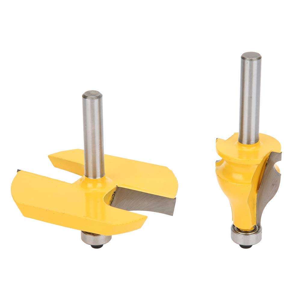 2 Stück Fräser, 8 mm Schaft Handlauf & Tischkante Fräser Set Holzbearbeitungsfräser mit Lager