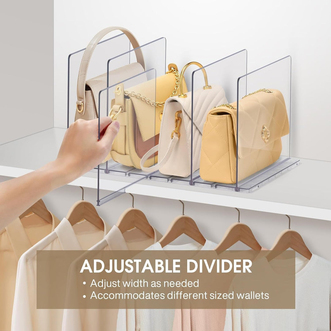 DoubleCare 5 StüCk Regaltrenner, Verstellbare Taschenteiler, Transparent Regalteiler Aus Acryl, Durc