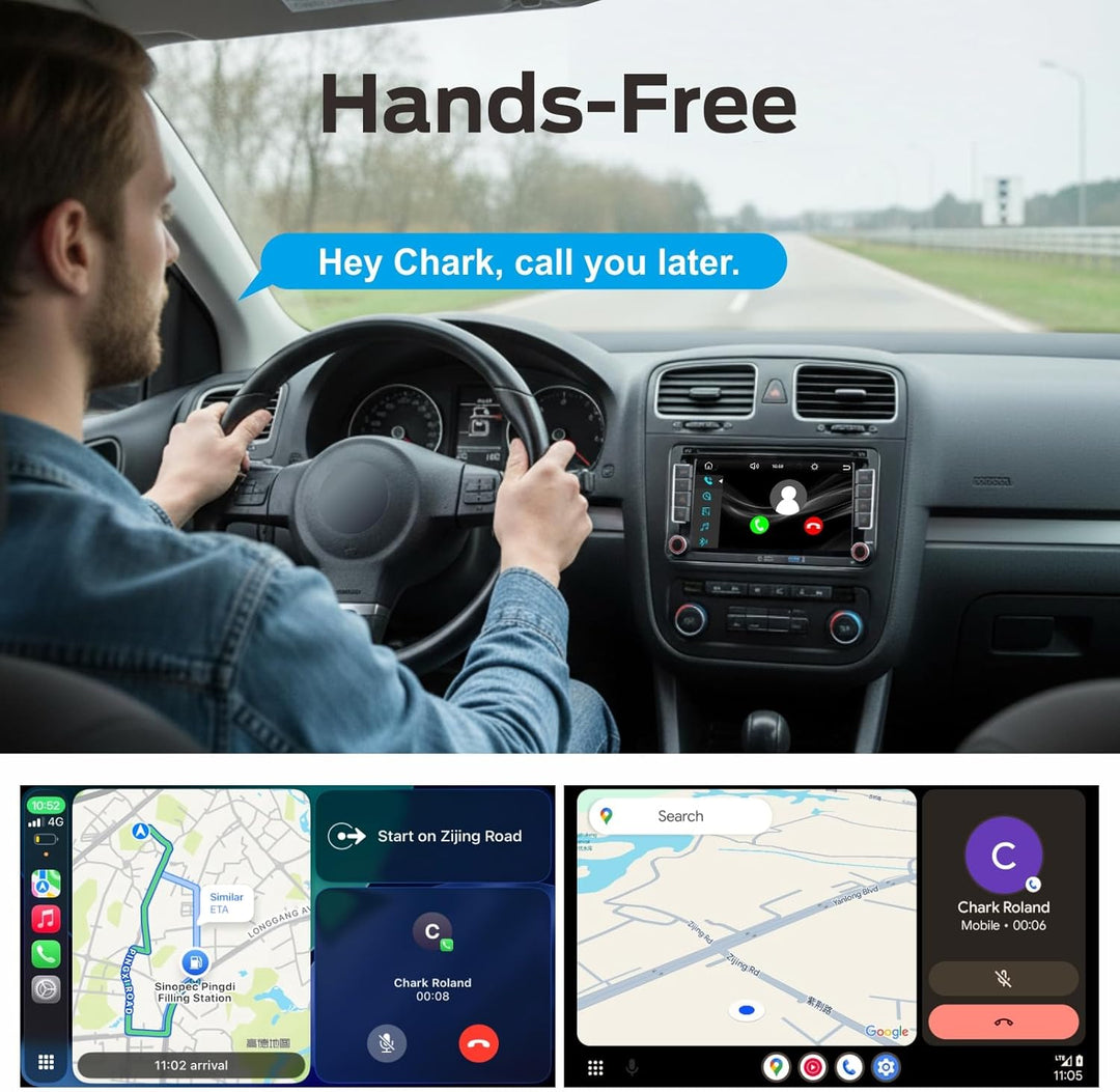 Autoradio Plug und Play Kompatibel für VW Golf 5 6 Passat Polo RCD330 mit kabelloses CarPlay Android