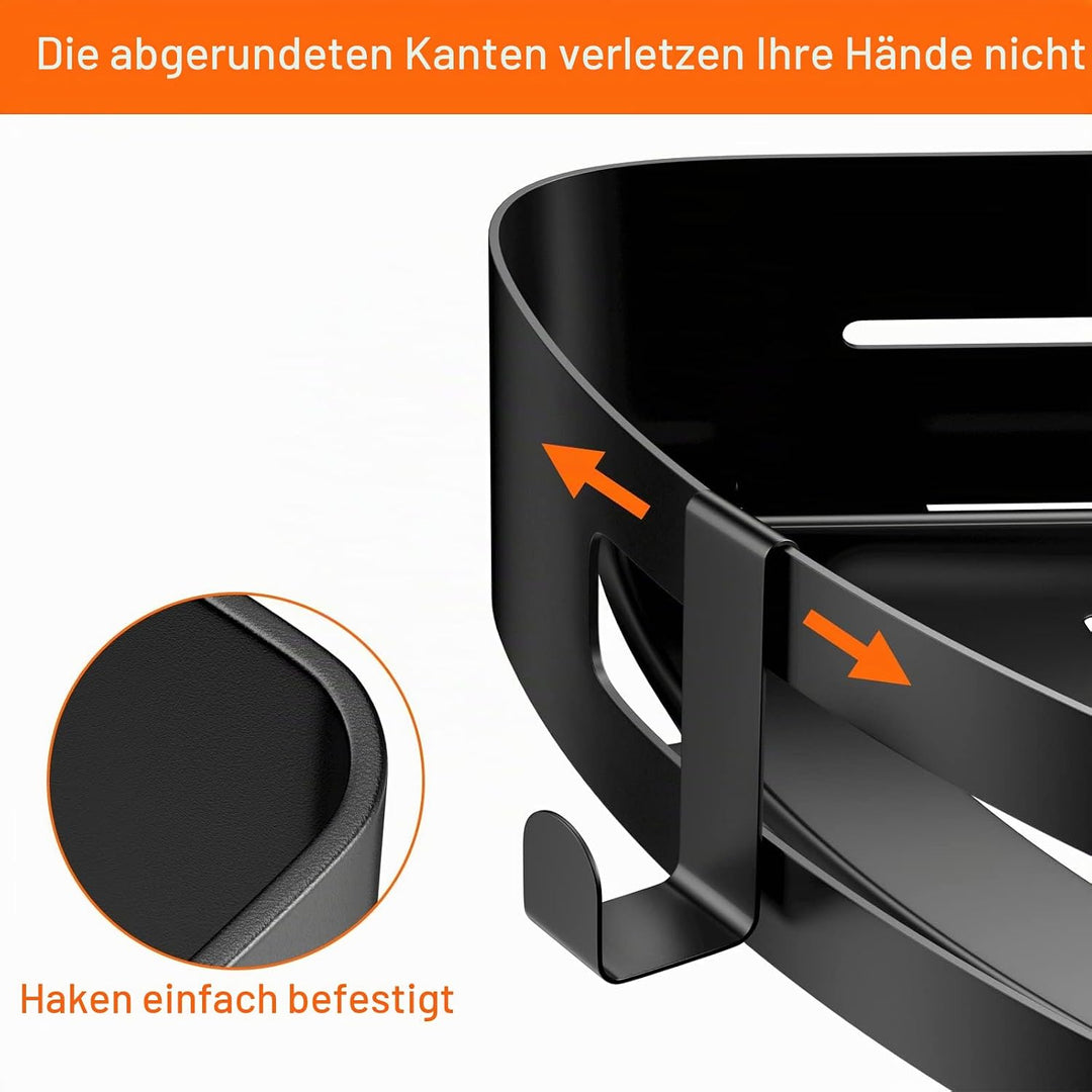 Uootach 2 Stück Duschablage Ohne Bohren, Eckablage Duschkorb Duschregal aus Aluminium mit Haken, Org