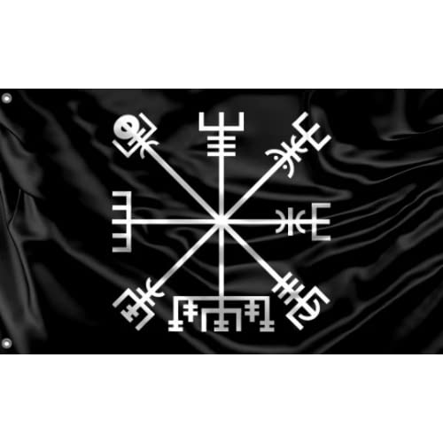 Vegvisir-Flagge, einzigartiger Designdruck, hergestellt in der EU (90 x 150 cm)