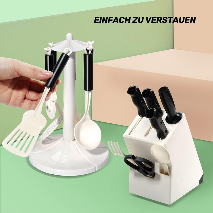 CUTE STONE 40 PCS Kinderküche Zubehör mit Kochgeschirr Dampfdrucktopf und Induktionskochfeld, Kochut