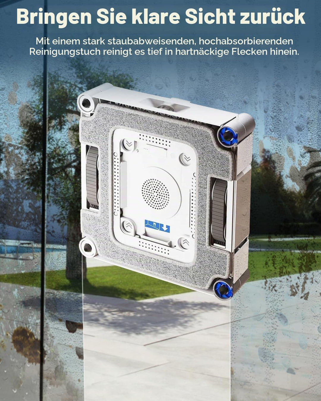 2 Stück W3 Omni Mikrofaser-Reinigungspad mit Halterungen für ECOVACS WINBOT W3 Omni Fensterputzrobot