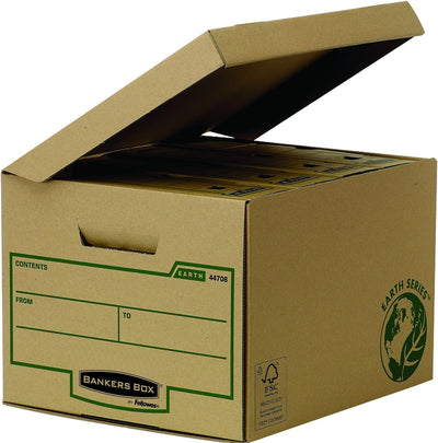 Bankers Box Earth Series Klappdeckelbox Kubus (100% recycled) 10 Stück braun, Klappdeckelbox