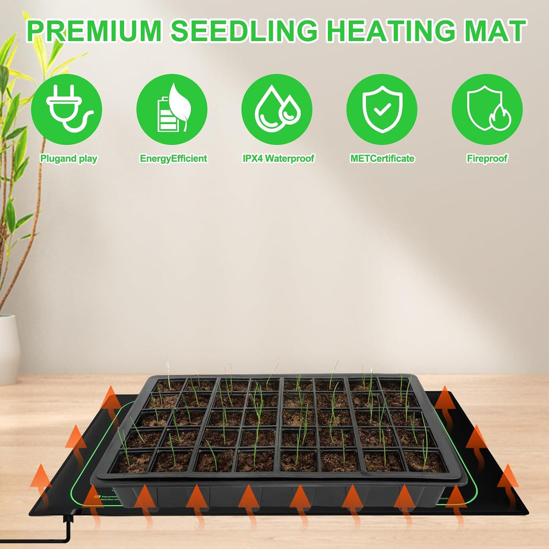 Heizmatte Pflanzen: Heizmatte Wärmematte für Sämling, 10"x20.75" Heizmatte mit Thermostatregler für