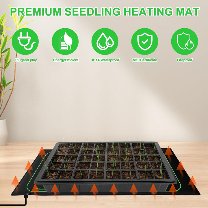 Heizmatte Pflanzen: Heizmatte Wärmematte für Sämling, 10"x20.75" Heizmatte mit Thermostatregler für
