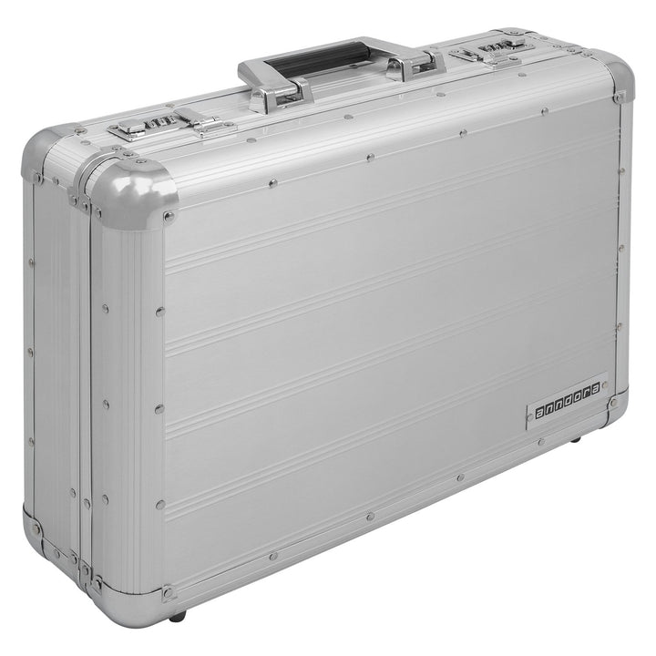 anndora Aktenkoffer Aluminium Attaché Koffer Silber - Zahlenschloss abschliessbar Silber Aluminium,