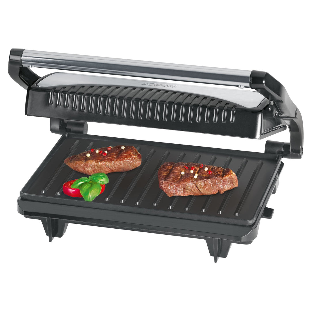 Bomann® Kontaktgrill | beidseitiges fettfreies Grillen | 700W | antihaftbeschichtete Grillplatten |