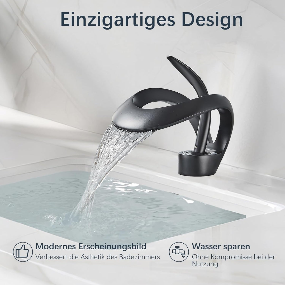Moderne Badarmatur, Wasserfall Waschtischarmatur Einhandmischer Armatur Waschbecken,Mischbatterie fü