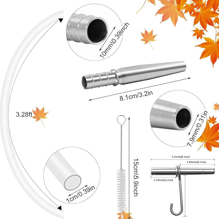 Tree Sap Tapping Kit, 4-Set Portable Maple Tree Taps Drill Bits, Stainless Steel Spiles & Trunk Fauc