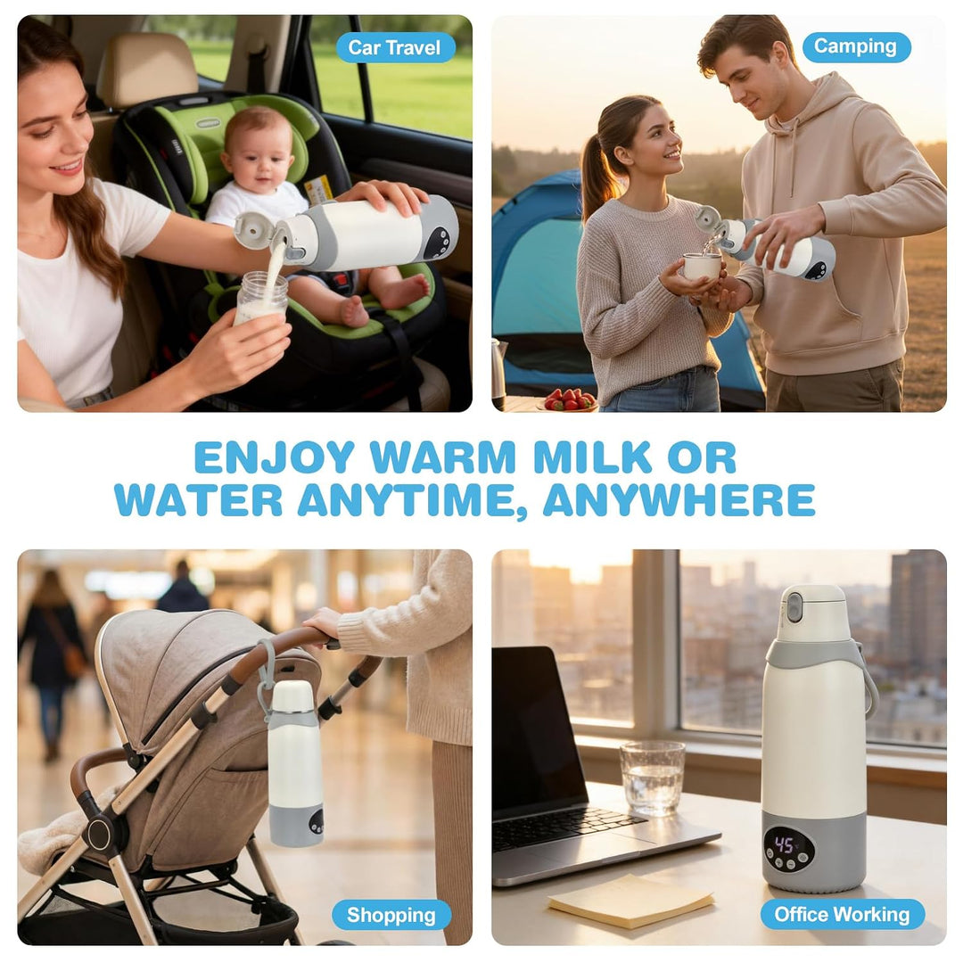 Flaschenwärmer Baby Unterwegs 500ml, 22 Stufen, Pasteurisierung, 12000mAh