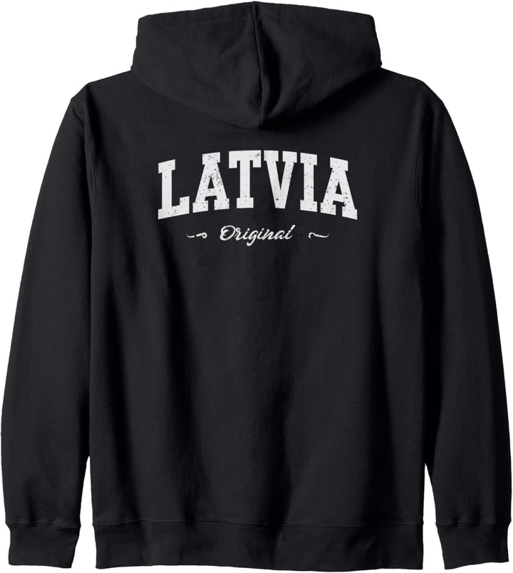 Lettland Sport Souvenir Fanartikel Design Kapuzenjacke