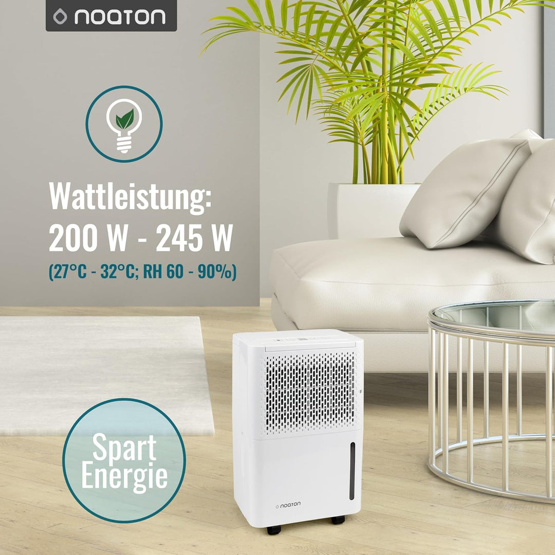 Noaton® DF 4110 Luftentfeuchter 11,5L/24h, Elektrischer Entfeuchter mit Ablaufschlauch, Automatische
