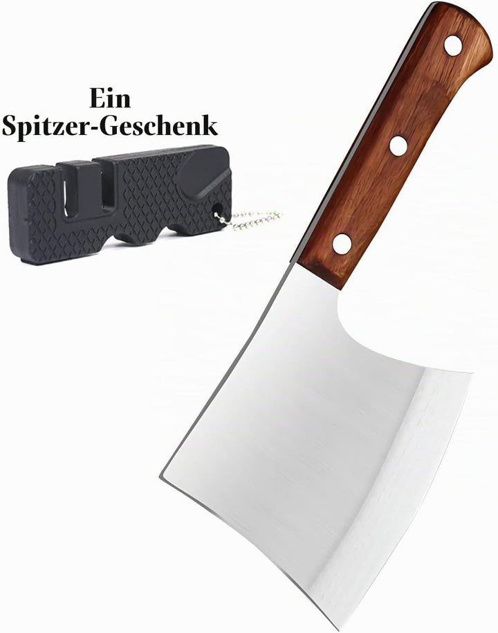 MLG Tools Knochenmesser, Full Tang Hackmesser Heavy Duty Knochenbeil Fleischerbeil, für grosse Knoch