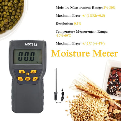 Tragbares Getreide-Feuchtigkeitsmessgerät, Mais-Messgerät Feuchtigkeits-Feuchtigkeitsmesser, 2% -30%
