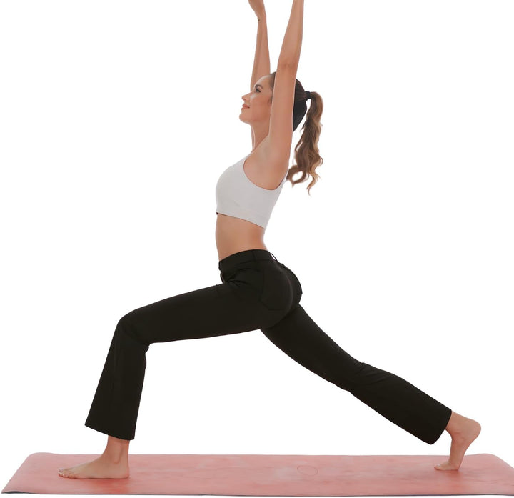 adorence Yoga Hose Damen: Elegante Hose Damen, Stretch Schlaghose Damen mit Hoher Taille, Taschen -