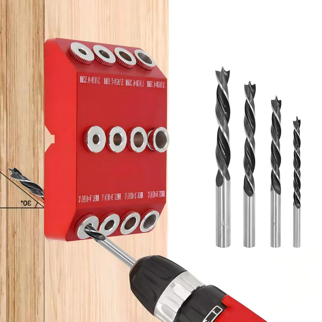 Holzdübel Bohrschablone Mobelbau, Bohrständer Senkrecht für 30° 45° 90° Bohren, Mehrwinkelneigung Bo