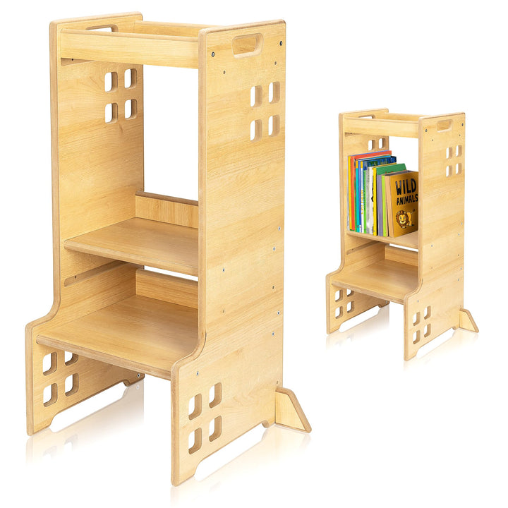 Lionelo CASS Kitchen Helper Küchenhelfer 2in1 Montessori Lernturm Ab 1 Jahr Höhenverstellbarer Siche