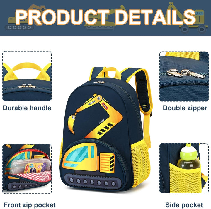 LOIDOU Kinderrucksack Jungen 13L, 38 × 14 × 30 cm, Kindergartenrucksack mit Brustgurt, wasserabweise