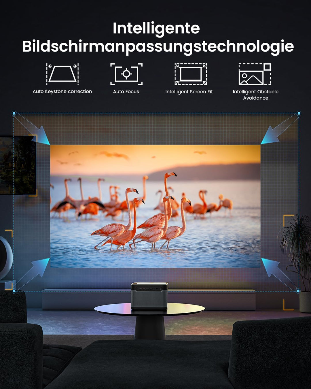 Dangbei Mars Pro 4k Beamer, echte 4K-Auflösung (3840 x 2160P) DLP-Projektor mit Android 4 GB + 128 G