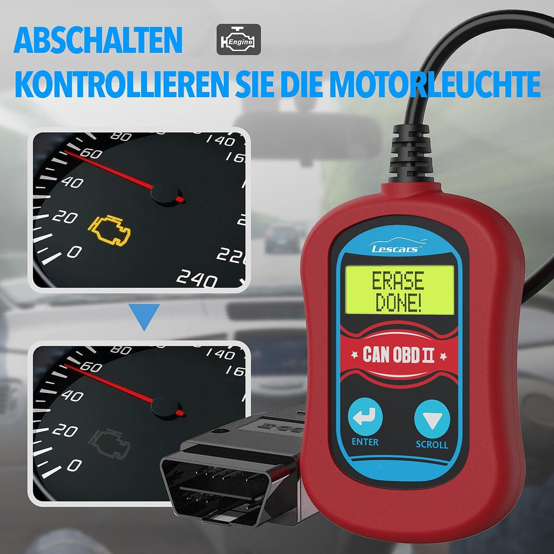 Lescars Kfz Diagnosegerät: OBD2-Diagnosegerät zum Auslesen und Löschen von Fehlercodes (OBD2 Fehler